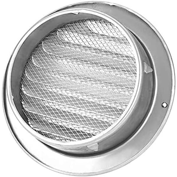 Rund ventilationsrist i rustfrit stål, 100 mm metalventilationsrist