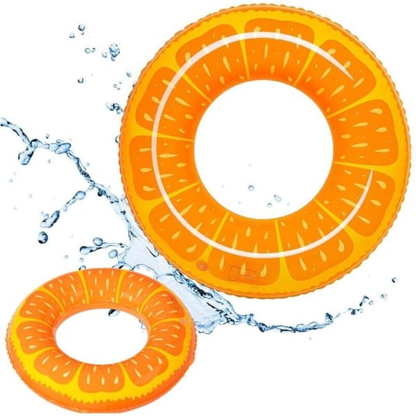 Orange oppustelig swimmingpool, 90 cm, til børn og voksne.