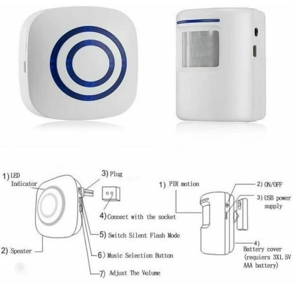 Trådlös induktionsdörrklocka elektronisk välkomstdörrklocka intelligent alarm vattentät entrédörrklocka