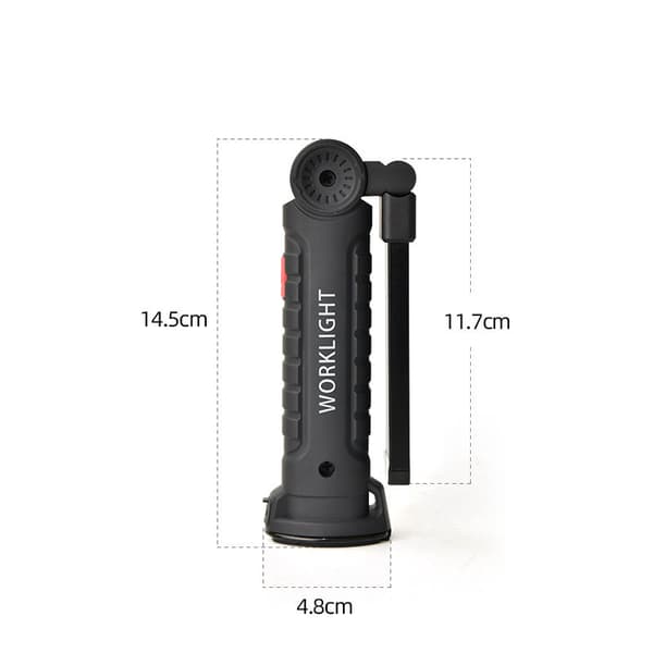 LED tenningslys, sammenleggbart bilinteriør, magnetisk interiør, 5V, 1200mA, 14,5-4,8 cm, svart, 2 stk.