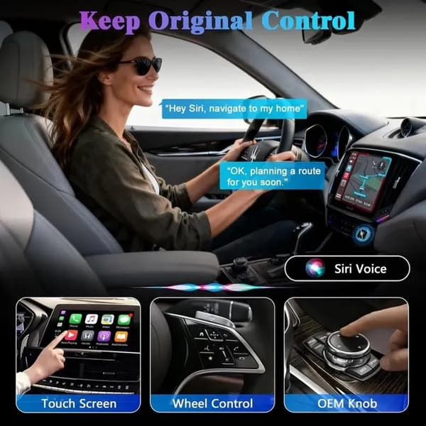 Trådløs CarPlay-adapter 2026: Skift fra kablet til trådløs CarPlay. Mini USB-design til kompatible biler.