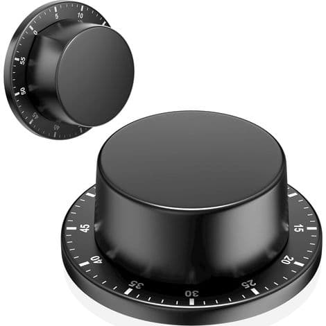 Mekanisk kjøkkentimer, magnetisk adsorberende timer, gjenbrukbar vanntett rustfri ståltimer, 60-minutters nedtelling