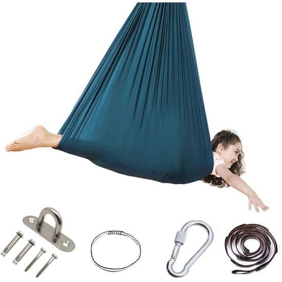 Sensorisk Terapigunga - RNEMITERY - 360° Elastisk Hängmatta - Himmelblå - 200 kg - Barn
