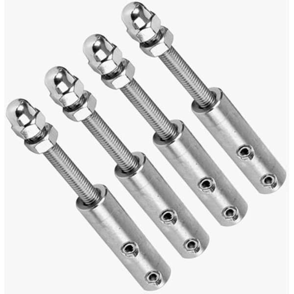 Skrueterminaler til 4 mm wire - Wirestrammer i rustfrit stål til spændingsfiksering (4 x 3 mm)