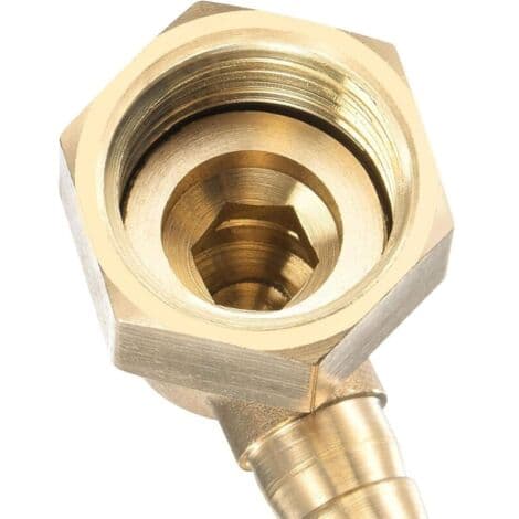 10 mm x G1/2 invändig mässingskoppling med hulling, kopplingsdelar, för vatten, bränsle, luft, 2-pack