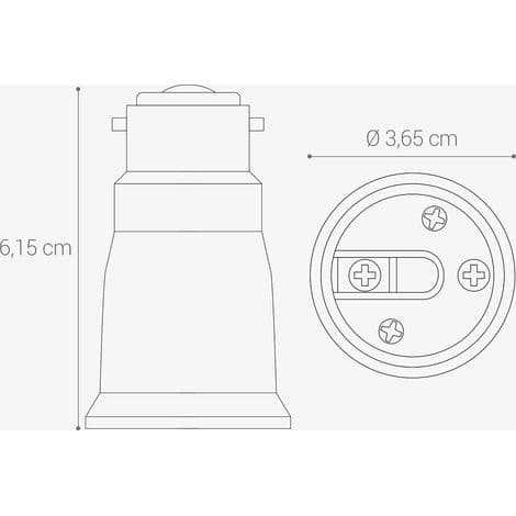 4x fatningsadapter - B22 til E27 fatningskonverter - Bajonetfatning lampeholderadapter til halogen LED-pærer