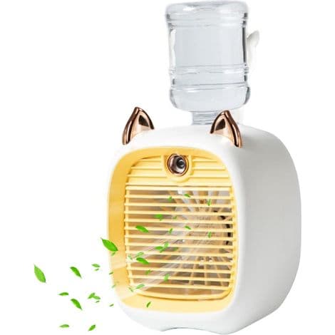 Mini luftkøleventilator, 3-trins USB-opladning, mini klimaanlæg ventilator