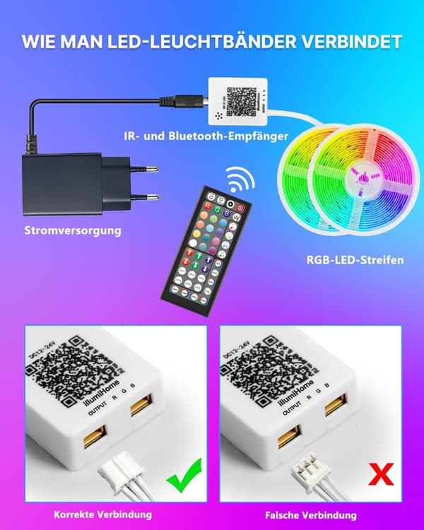 LED Strip 30 m, RGB LED Strip with Remote Control and App, Music Sync