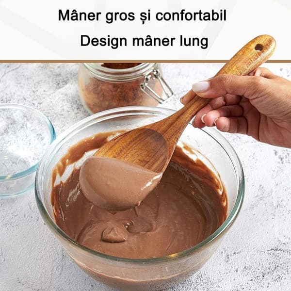 6-delat köksredskapsset i teak, non-stick, hållbart