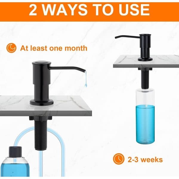 Diskho Tvålpump med 500 ml flaska och 1,2 m förlängningsslangset, flytande pumpdiffusor, dold diskmedelsdispenser