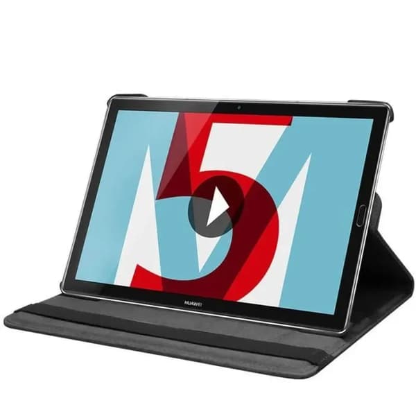 Nettbrettdeksel - Huawei - M5 10 - 360° rotasjon - Integrert stativ - Svart