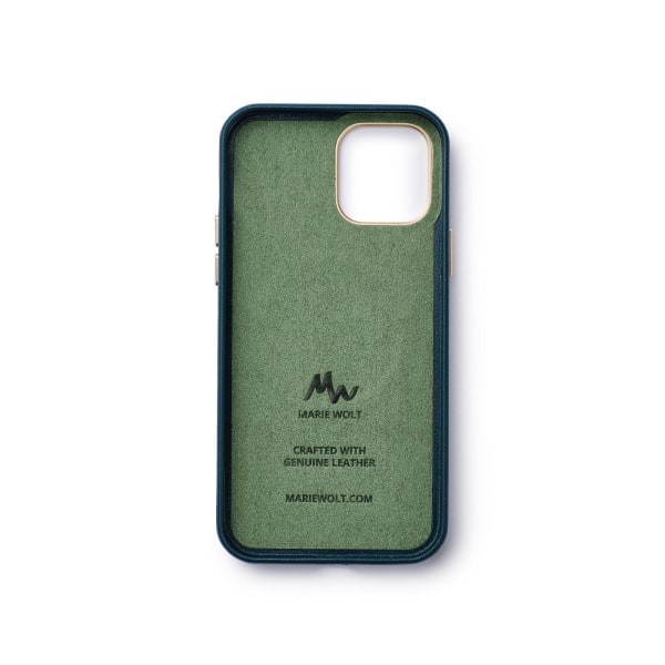 iPhone 12/12 Pro skal/mobilskal i läder/skinn - MagSafe - Marie Wolt Green iPhone 12/12 Pro