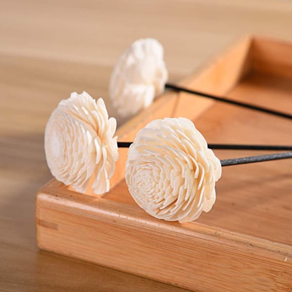 Pakke med 3 Rattanpinde Aromapinde Reed Diffuserpinde med Blomsterolie Aromadiffuserpinde