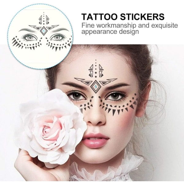 6 st Festival Face Eyes Body Temporary Tattoo Stickers Dekorationer för Halloween Festival Party