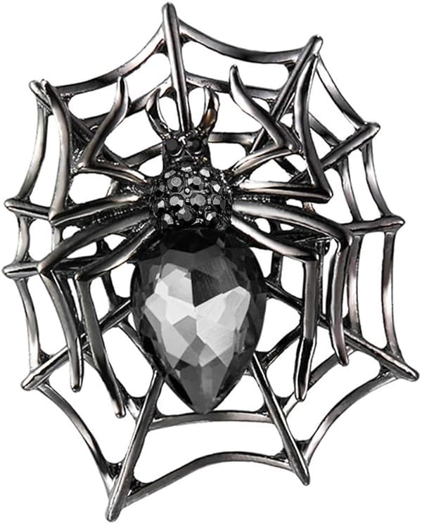 Halloween Rhinestone Krystaller Spindelvev Dråpe Edderkopp Brosje Pin klestilbehør