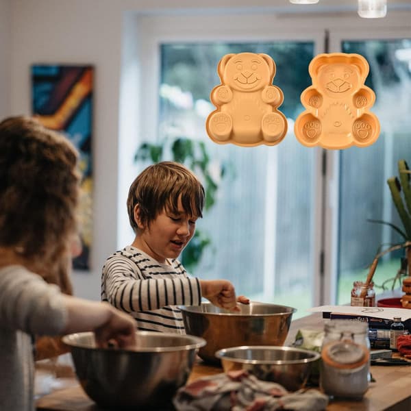 2 STK Silikone Bage Teddy Form Bjørn til Imponerende Kreationer, til Fødselsdage, Fester, Bryllupper