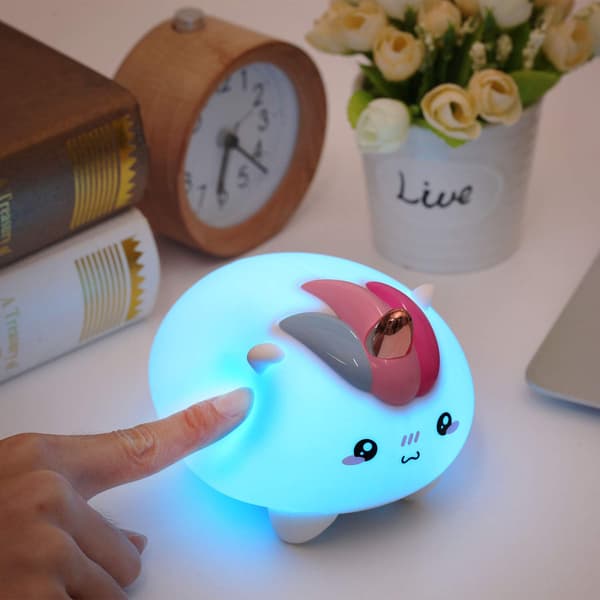 Enhjørning nattlys, USB oppladbart babynattlys, nattbordslampe