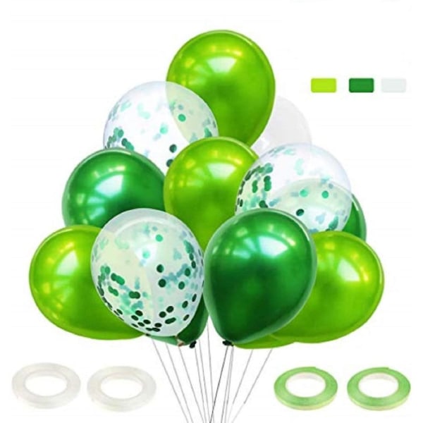 12 tums konfetti heliumballonger ballongfestdekorationer 60 stycken (grön) green