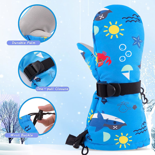 Vattentäta handskar för barn Toddler Snow Boys Handskar Varma baby för vinter skidhandske, storlek:M Color 6 m