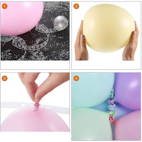 Ballongbåge Krans Dekorationssats 2 Rullar 16ft Ballongtejp Tejp 2 Rullar Ballong Lim Prickar