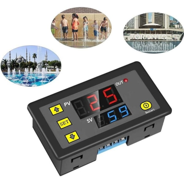 DC 12V 20A Digital Programmerbar Relä Timer Tidscykel Fördröjningsbrytare Modul