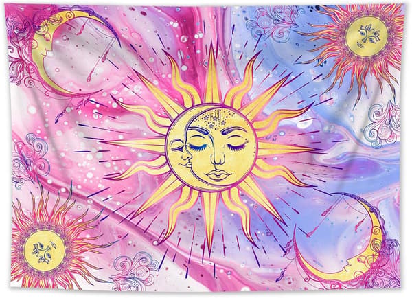 Rosa gobeläng marmor väggdekor tie dye gobeläng rumsdekor