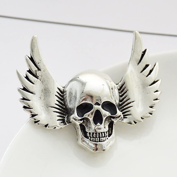 Skelettbrosch Pin Skalle Pin Badge Gotisk Punk Brosch Present (Silver)