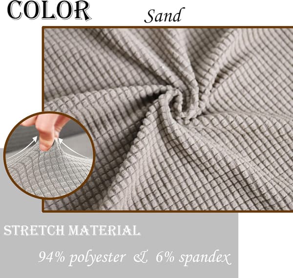 4 stk. elastisk lenestol sofatrekk armlenebeskytter sklisikker (sand) color 1