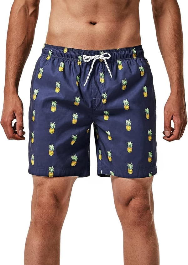 Badeshorts til mænd Hurtigtørrende Performance Boardshorts med lommer (Navy) M m