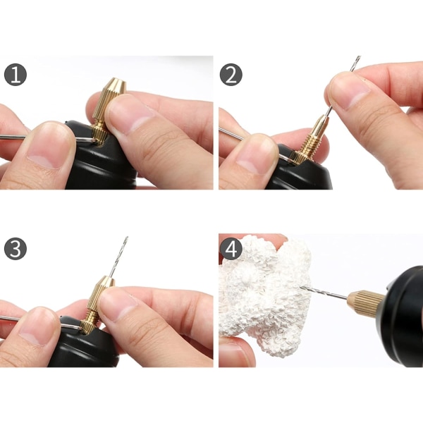 18W mini sladdlös roterande verktyg Bärbar elektrisk liten mikroborr med 3 st bitar för träskiva plast