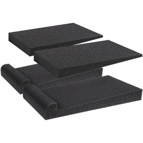2 st Monitor Akustisk Isolering Pads Stabilisator Högtalarbas 30cm x 17cm x 3.5cm (Svart)