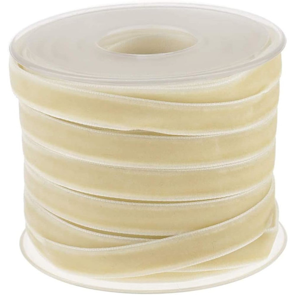 20 meter 10 mm bred sammetsband rulle för hantverksdekoration - Beige Beige