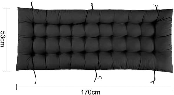 Solsengputer Benkestol Solsengputer for hagestol Anti-skli pute, Svart Black