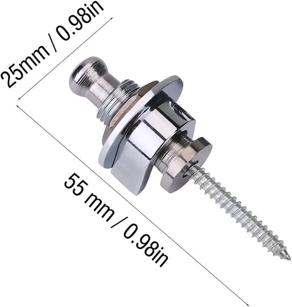 2 stk. gitarreimfester, anti-skli-knapper, reimlåser, reimholdersystem