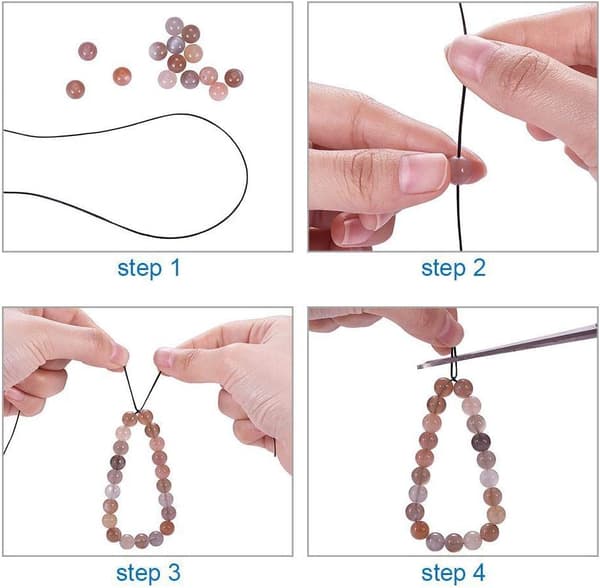10 ruller med elastisk perletråd i blandede farger for DIY smykkelaging
