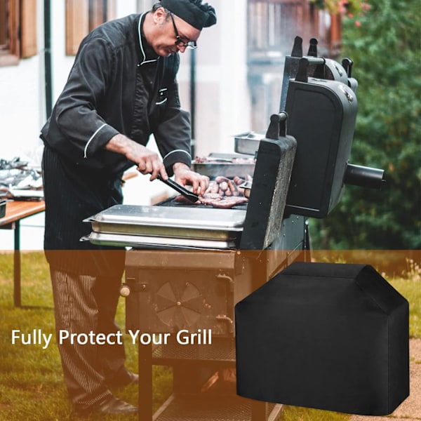 BBQ-grillöverdrag, [Vattentätt] [Väderbeständigt] [Anti-UV] [Blekskyddat] Grillöverdrag, 57 tum - Svart