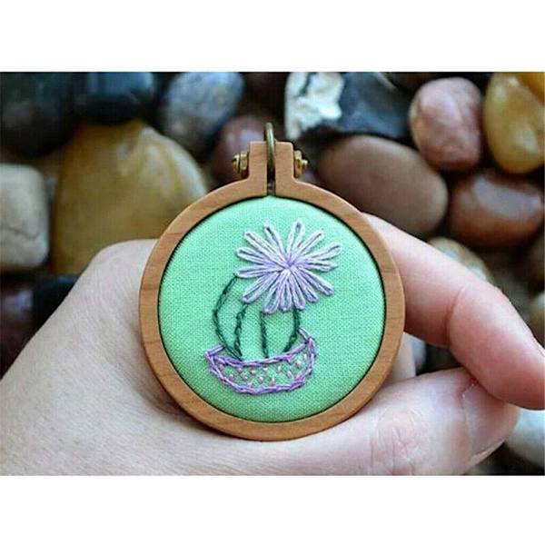10 st Mini Broderi Båge Ring Trä Korsstygn Ram för DIY Konst Sömnad