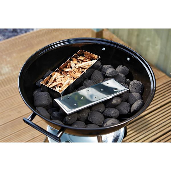 Hemgjord grillrökbox i rostfritt stål, 22,5 x 9 x 4 cm