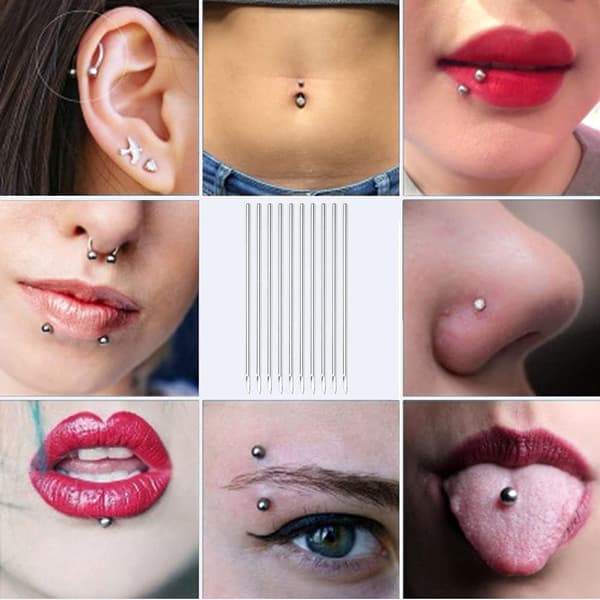 10 stk. piercingnåle 16g sterile engangs tatoveringstilbehør piercingnåle 16g