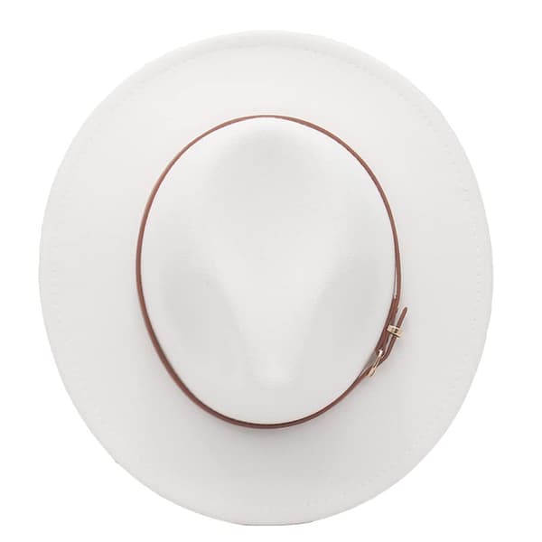 Filthatt for menn og kvinner Vinter Fedora Hatt med bred brem Panama Hatt (hvit M) white