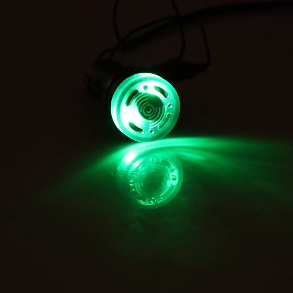 5 st grön indikatorlampa med summer AC/DC 12V, 22 mm panelmonterad blinkande larm, gör-det-själv-projekt (grön) green