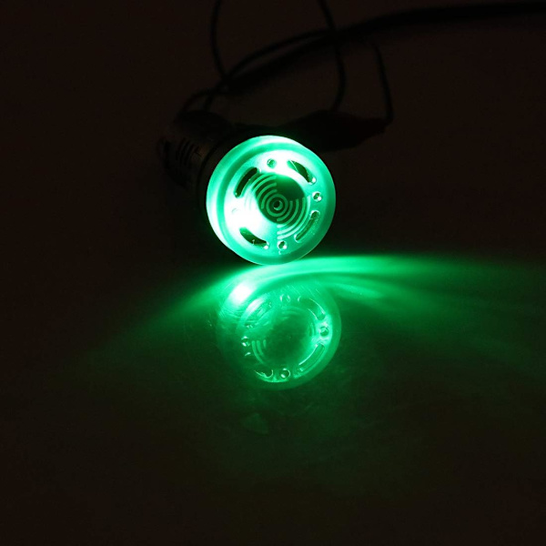 5 st gröna indikatorlampor med summer AC/DC 12V, 22 mm panelmontering blinkande larm, DIY-projekt (grön) green