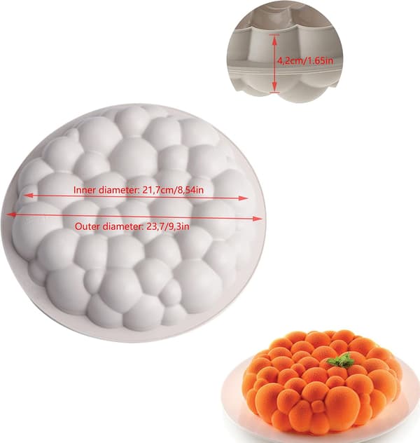 Rund Silikone Multifunktionel Non-Stick Kageform (Hvid)