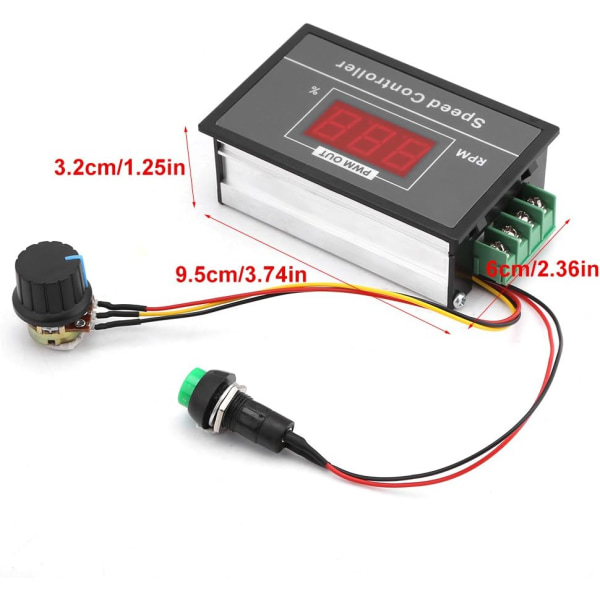 Justerbar PWM-motorhastighetsregulator Digital display DC-motorstyrning Regulator