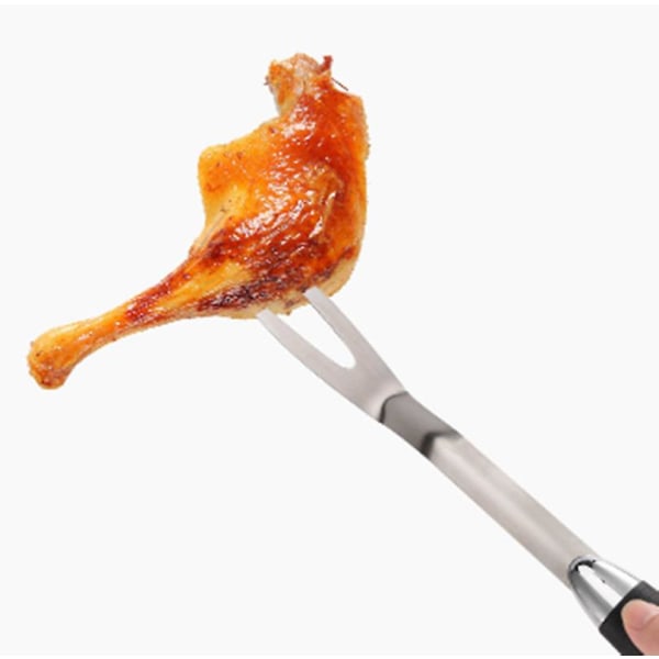 Extra tjocka grillredskap i rostfritt stål, 3 delar spatel, gaffel, tång
