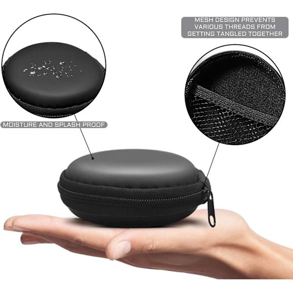 2-pack mini förvaringsfodral för hörlurar, förvaringsfodral med hårt skal blixtlås, hjälmskyddsfodral