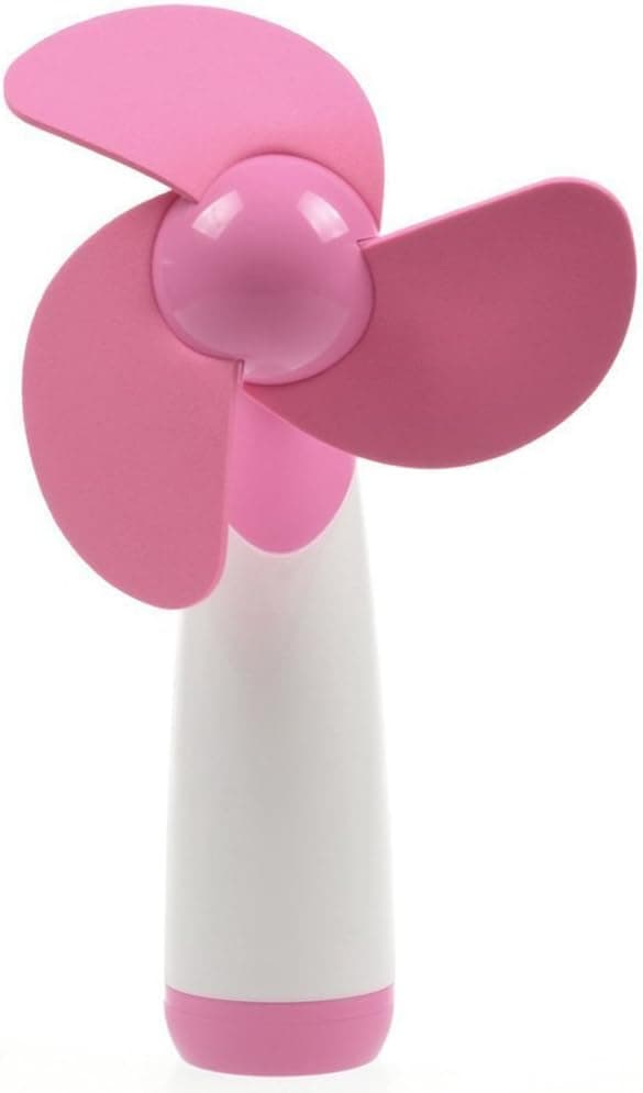 Mini håndholdt ventilator, bærbar køleventilator, elektrisk ventilator med bløde skumblade til udendørs brug (pink)