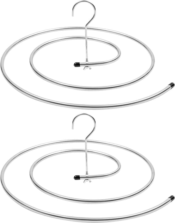 2 stk. spiralformet tørrestativ til dyne, tørklæde, tæppe, badeværelse (sølv)