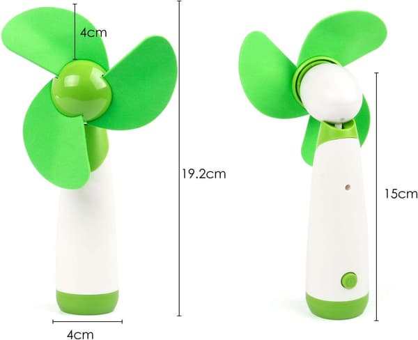 Mini håndholdt ventilator, bærbar køleventilator, elektrisk ventilator med bløde skumblade til udendørs brug (grøn) Green