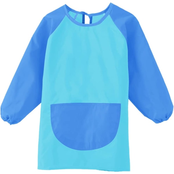 Målarförkläde för barn, 3-6 år, vattentät klänning (blå) light blue